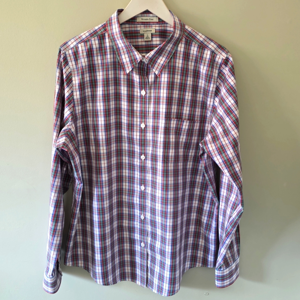 NWOT L.L. Bean L Heritage Old Money Preppy Office Plaid Button Down Dress Shirt